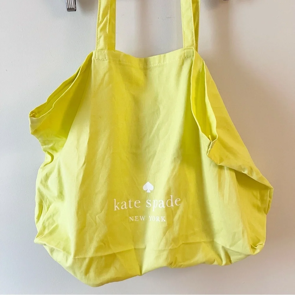 Kate Spade Neon Yellow Cotton Canvas Tote Shopping Bag Multi-use
